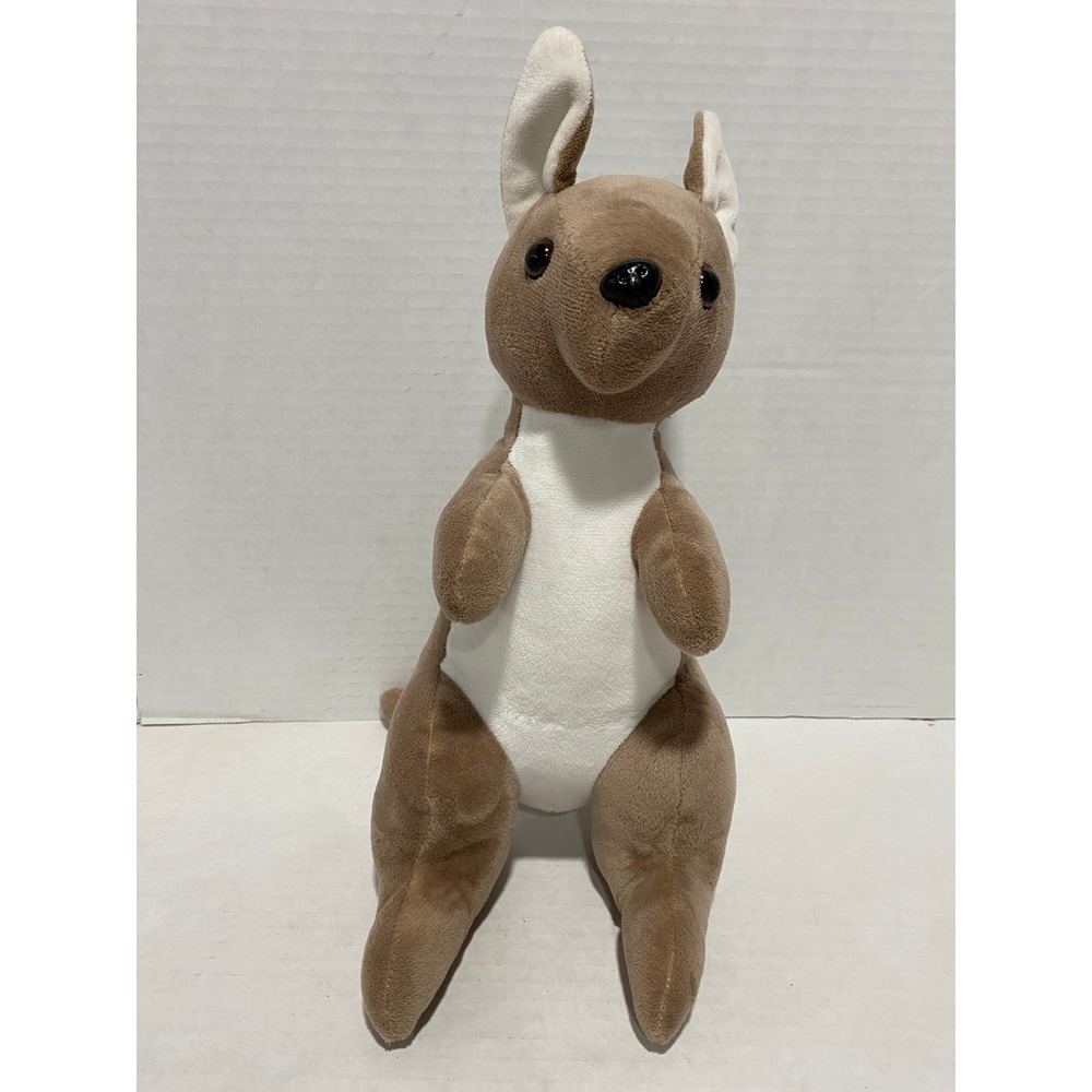 Australia Zoo Kangaroo Plush Toy Brown White 15" Excellent